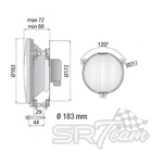 WESEM Halogen H3 verseny spotlámpa 183mm